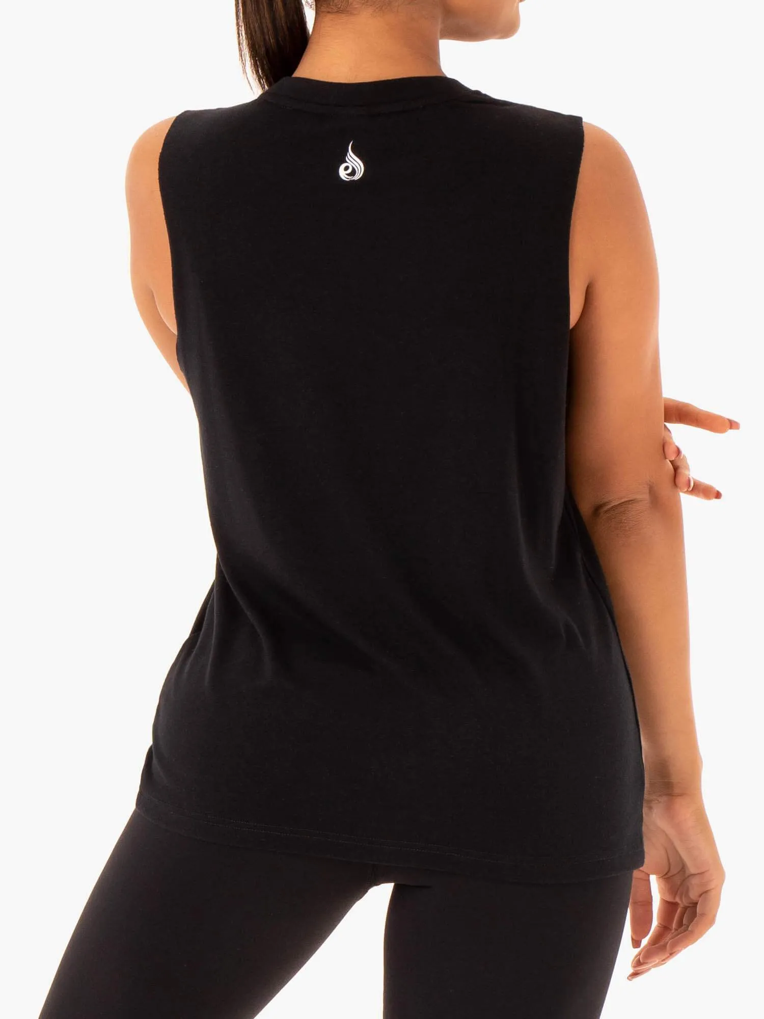Base Regular Cut Tank - Black Fun Design BondedHemline