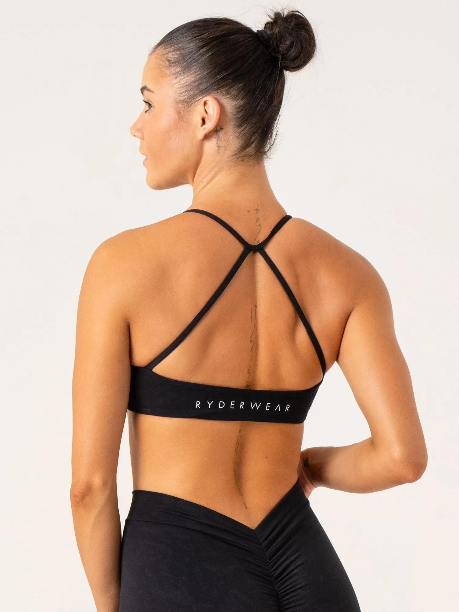 NKD Stonewash Sports Bra - Black Stonewash Breathable Structure Shock-absorbing