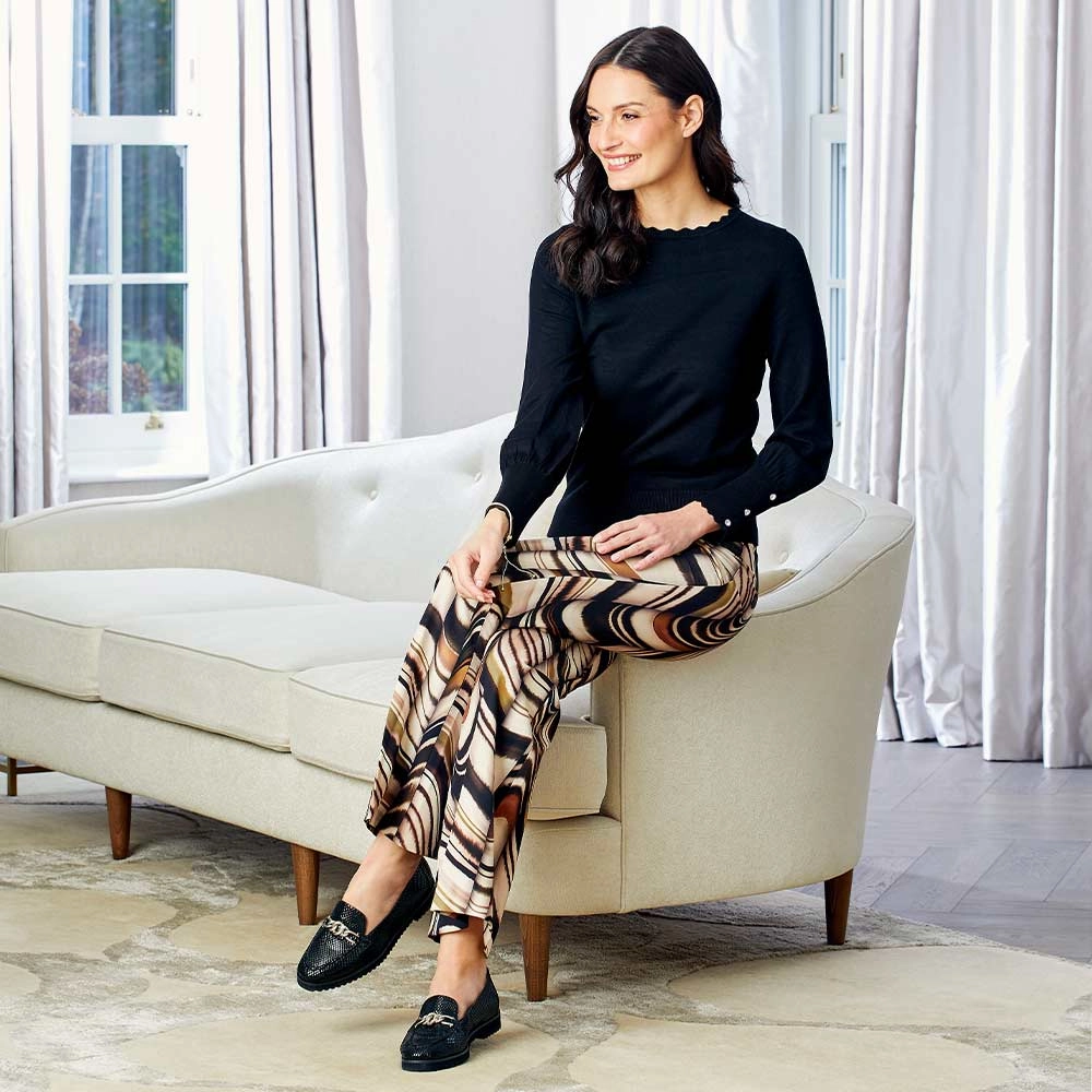 Tamara: Black Snake Print Leather Breathable Step Event Night