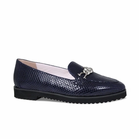 Farm Visit Tamara: Navy Snake Print Leather