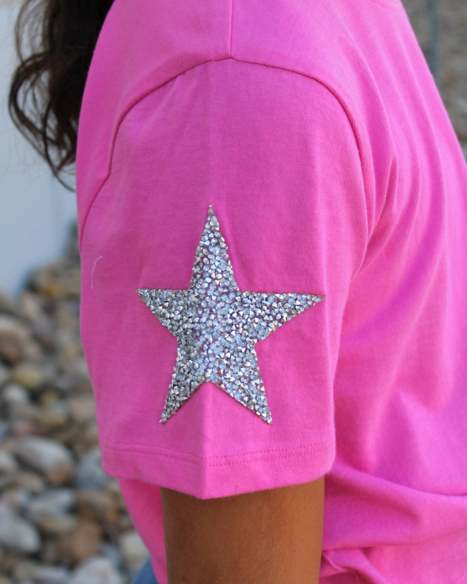 Sleepwear for kids Preschoolers' clothes Tee with Rhinestone Star Applique