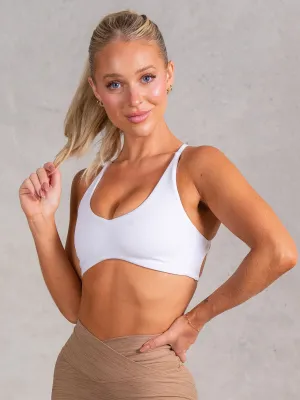 Hidden Storage Pocket OdorResistant Treatment Icon Sports Crop - White