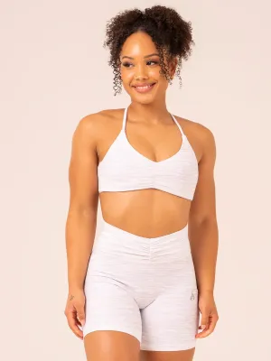 Tempo Sports Bra - Snow Grey Marl Non-Irritating Band