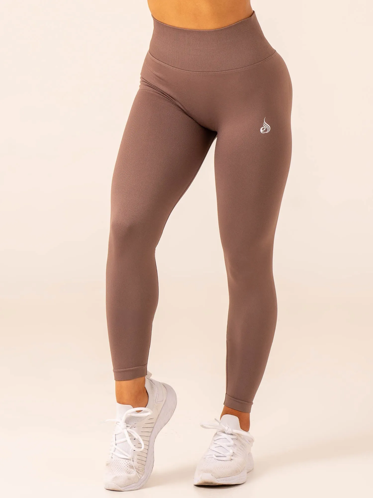 Anti Odor School Sports Lift BBL Scrunch Seamless Leggings - Deep Taupe