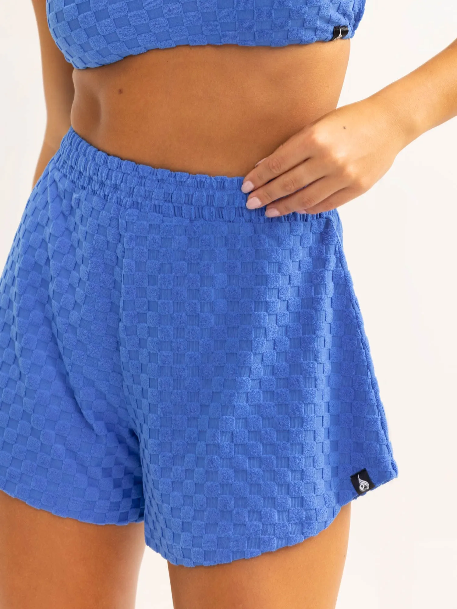 Beach-Ready Look Terry Towelling Shorts - Cobalt Blue