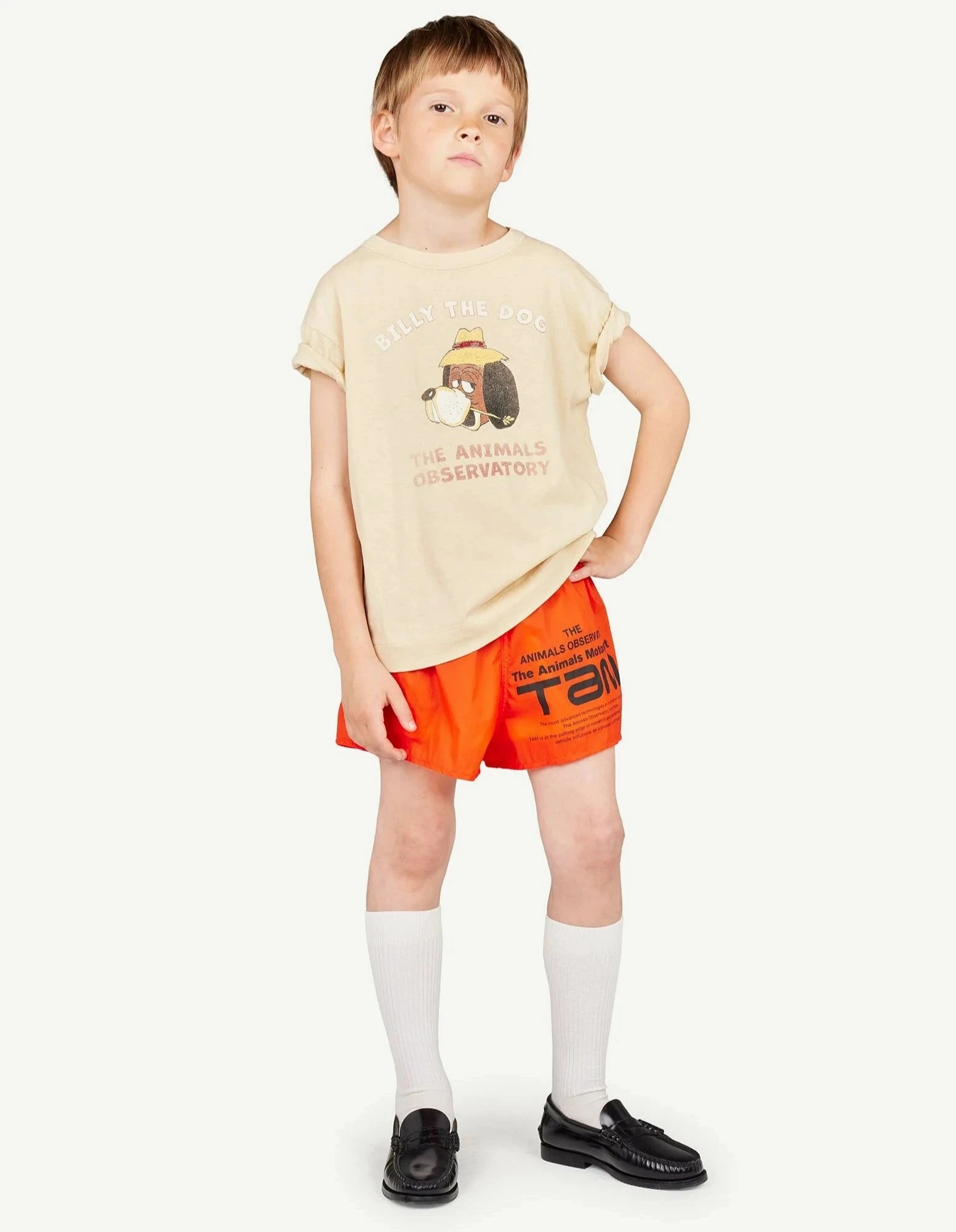 THE ANIMALS OBSERVATORY Kids Billy Beige Rooster T-Shirt - 3Y/4Y Fitted