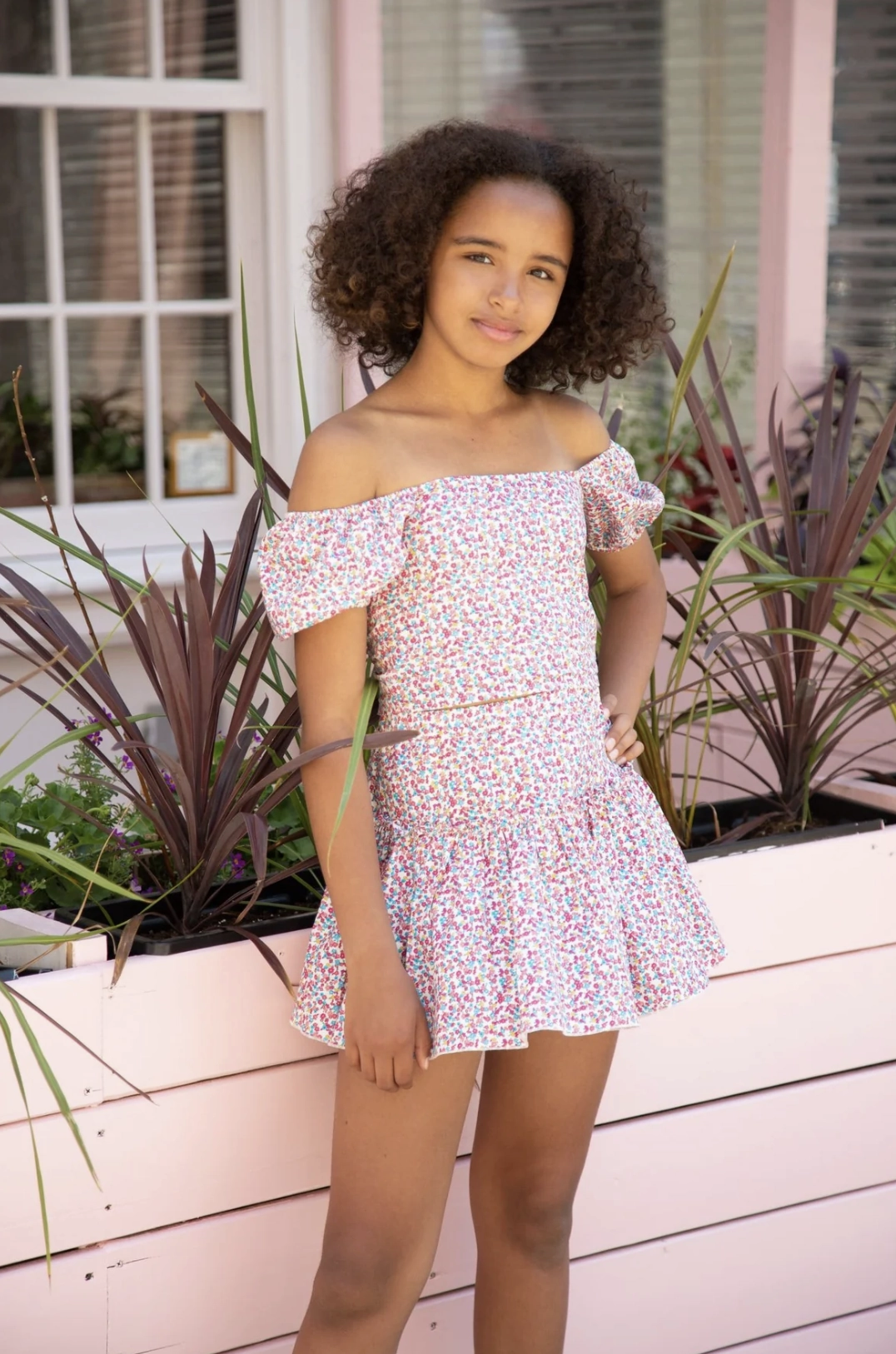 School going kids' wear New The Drew Skirt - Blue Ditsy Floral