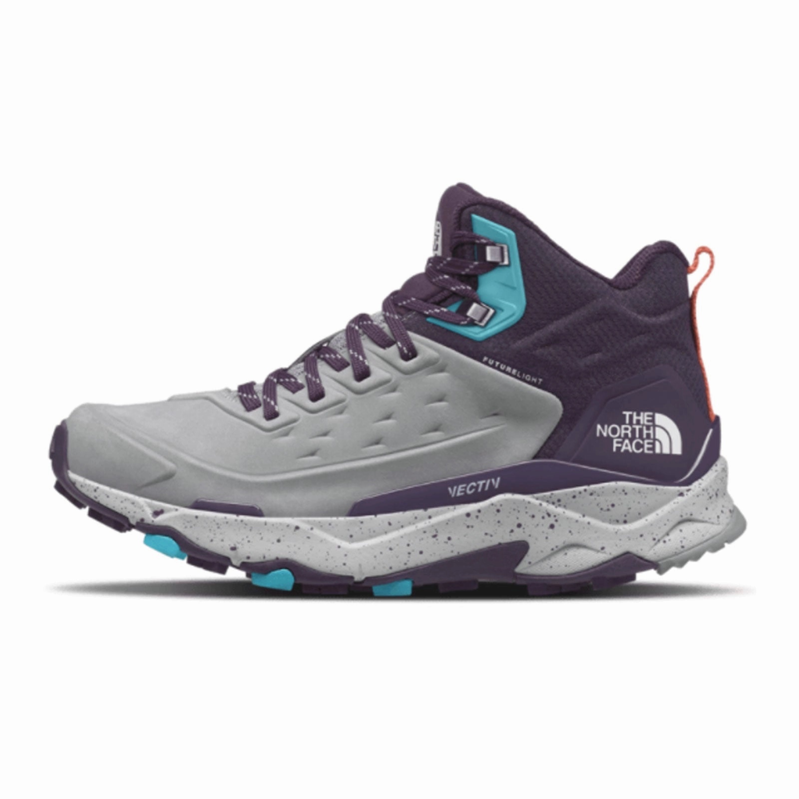 Fast Morning The North Face VECTIV Exploris FUTURELIGHT Mid Hiking Shoe (Women) - Meld Grey/Dark Eggplant Purple Leather