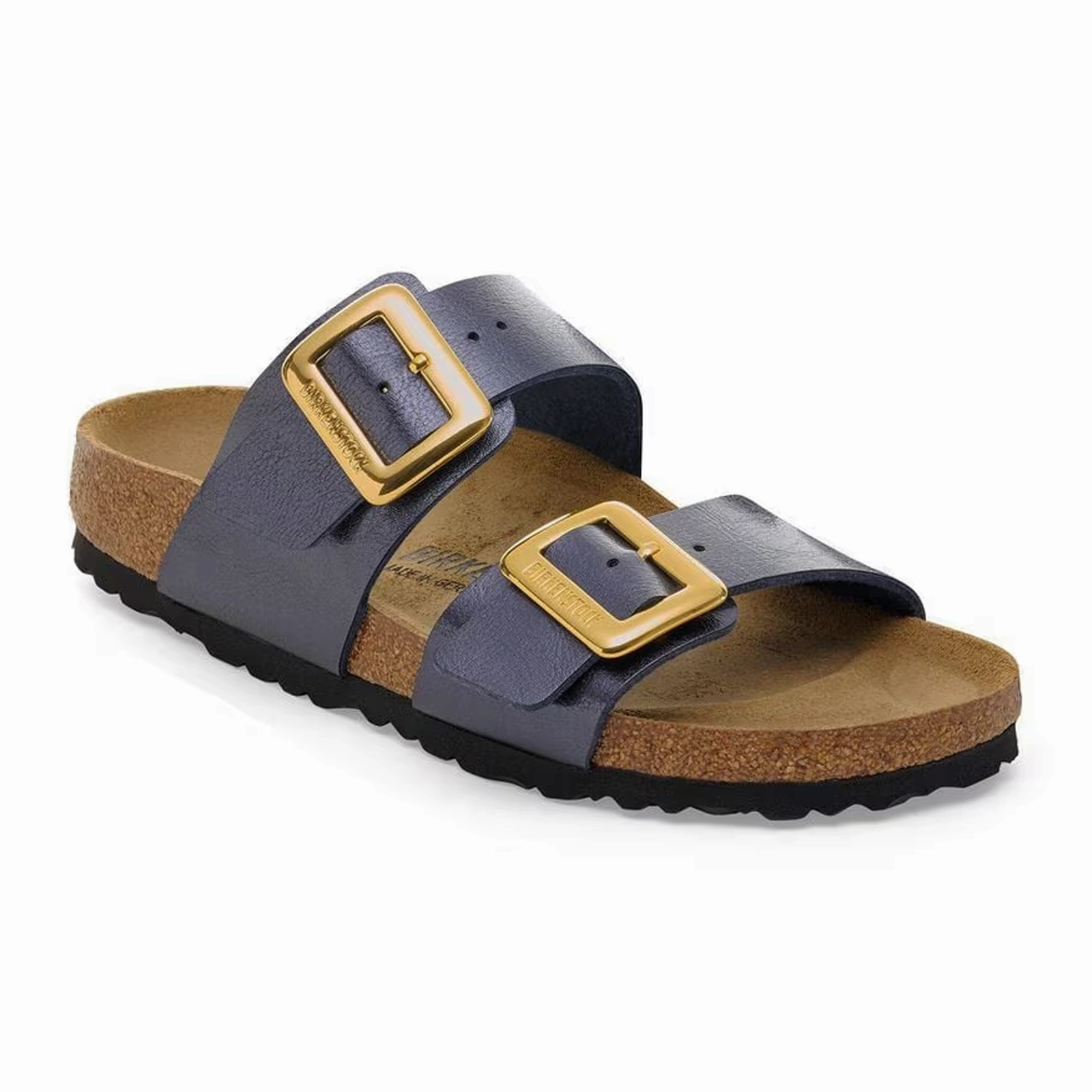 Birkenstock Sydney Luxe Buckle Narrow Slide Sandal (Women) - Graceful Midnight Birko-Flor Perfect Fit