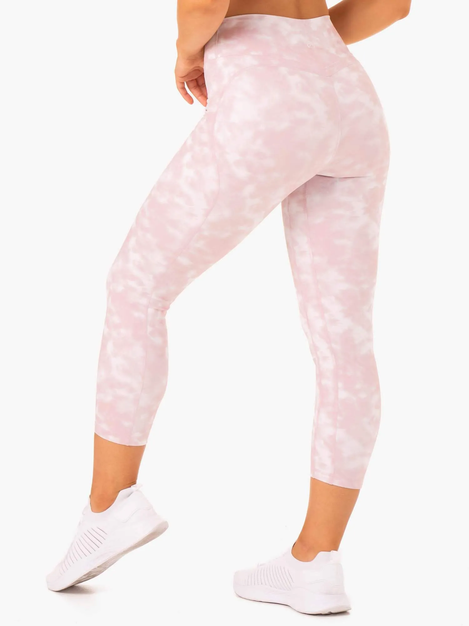 Tie Dye 7/8 Leggings - Mauve Pink Tie Dye Yoga Class Active Lifestyle Smooth Lining Technology