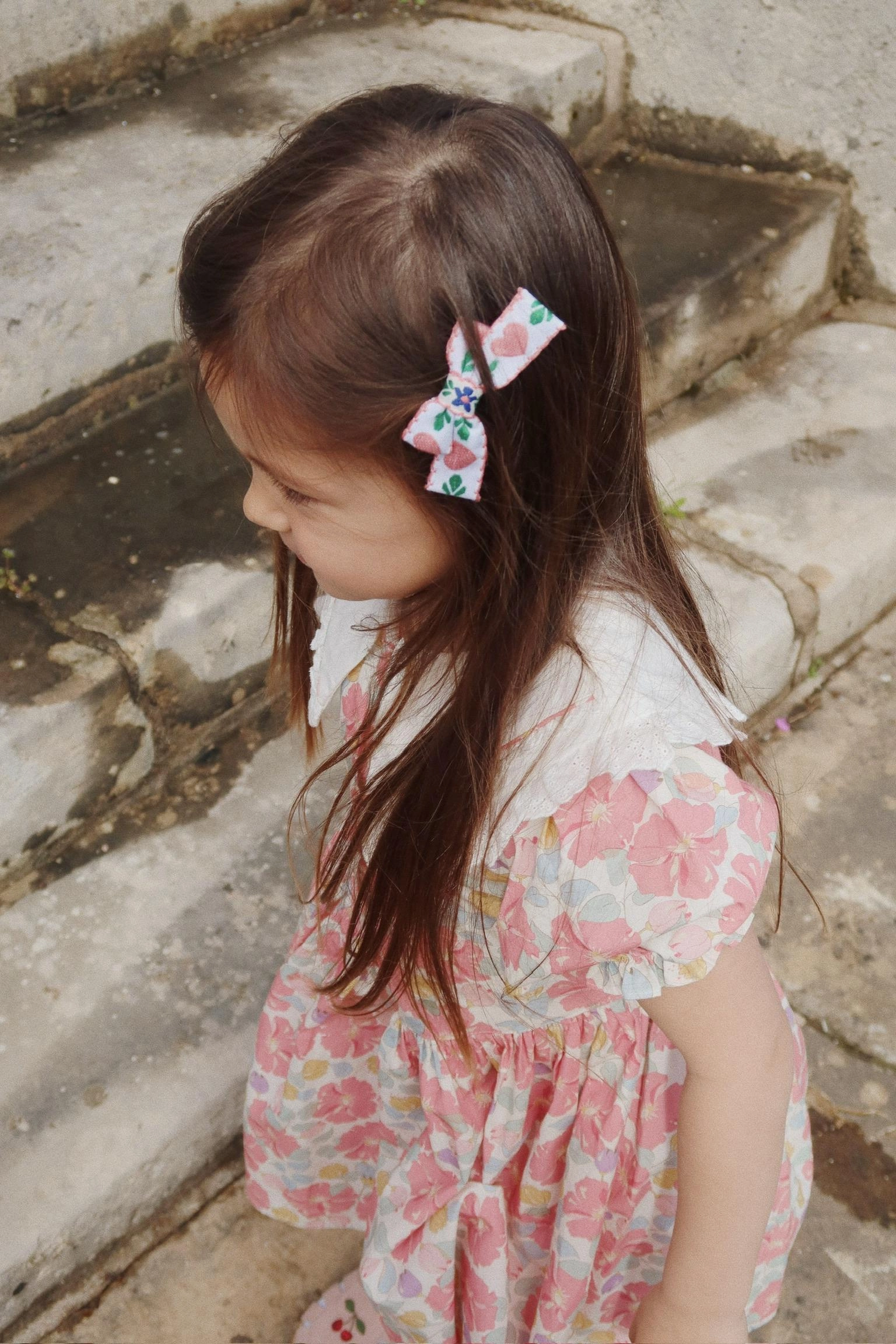 Konges Sloejd Kids Coeur Collar Dress Gots - Fleur Anglaise Rugged