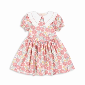 Kindergarteners' wear Comfortable kids' attire Konges Sloejd Kids Coeur Collar Dress Gots - Fleur Anglaise