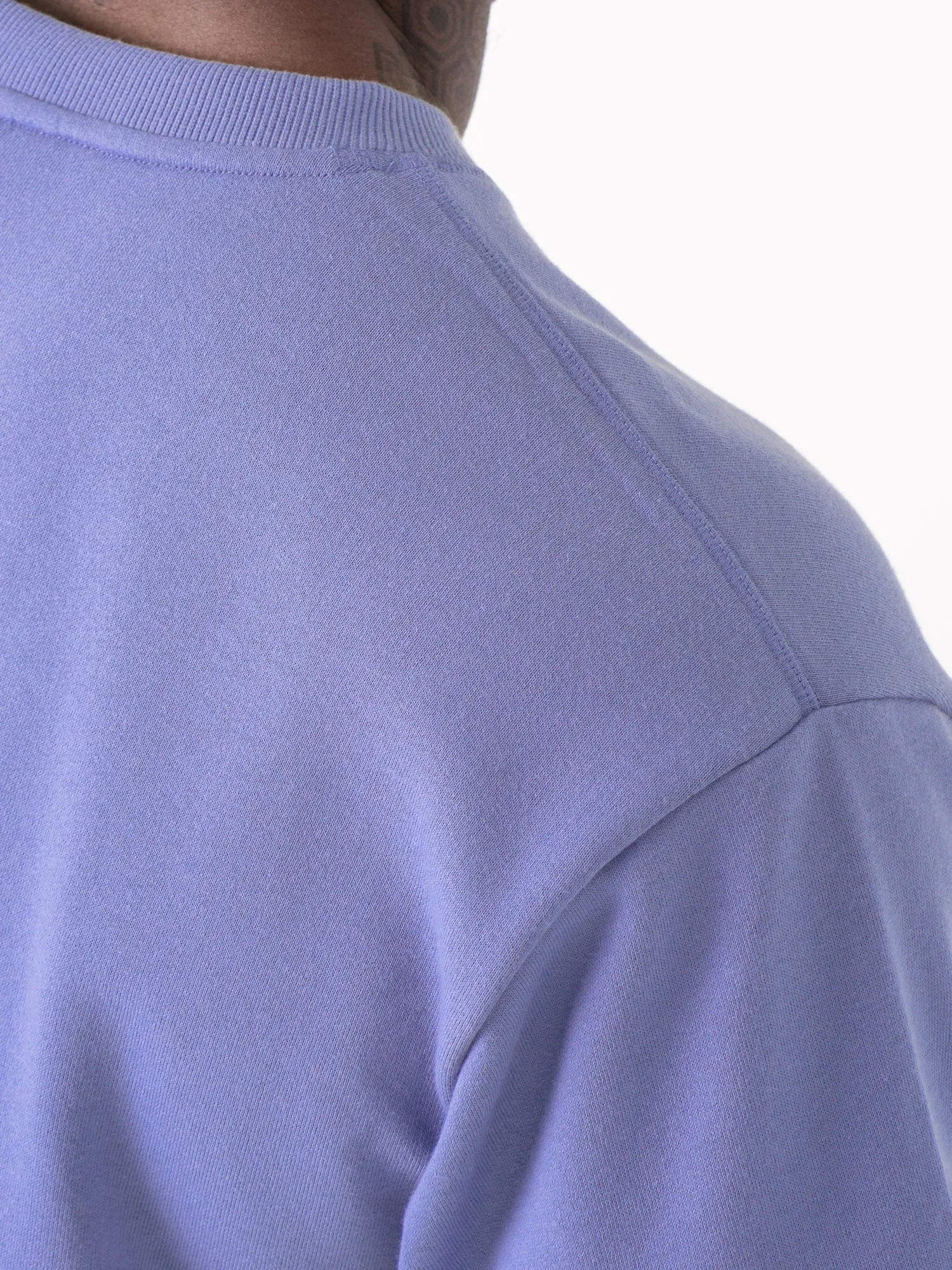 Timeless Design Wear Throwback Fleece Oversized T-Shirt - Indigo Blue Light Wear Fit Quick Change