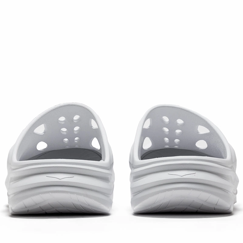 Hoka Ora Recovery Mule - White/White Slip   On Comfortable Leather Shoes