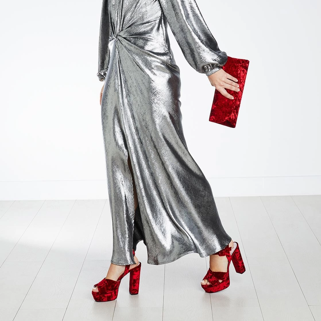 Remy: Cherry Red Velvet Pointed Sandals Comfortable Wedding Shoes