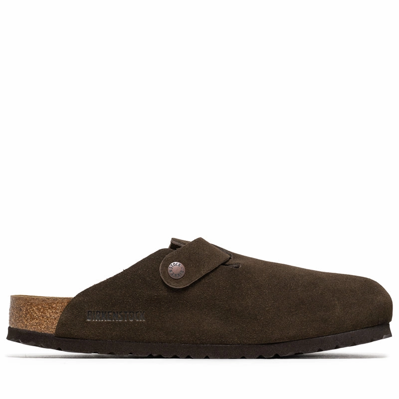 Elastic Goring Birkenstock Boston Soft Footbed Suede - Mocha