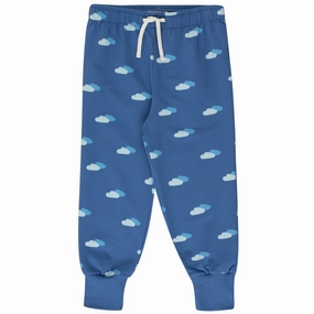 Sustainable absorbent TINYCOTTONS Kids CLOUDS SWEATPANT in Night Blue/Pastel Blue