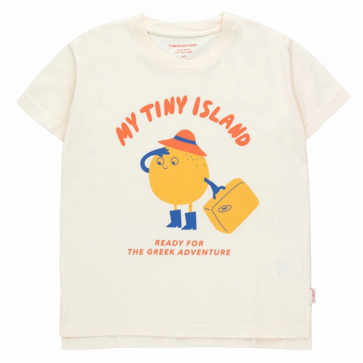 Multicolor Patterned kids' wear TINYCOTTONS Kids MY TINY ISLAND TEE in Light Cream/Yellow