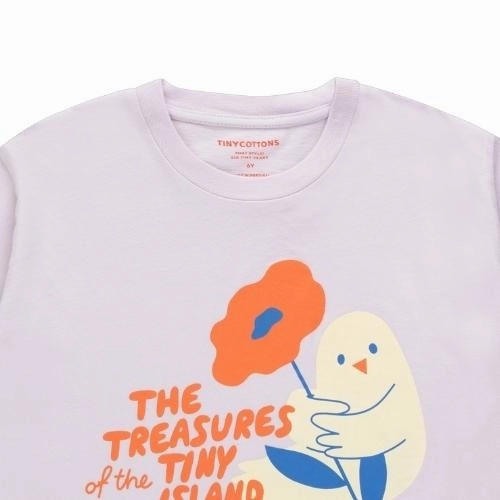 Polka - dotted Durable kids' clothing TINYCOTTONS Kids TINY TREASURES TEE in Pastel Lilac/Summer Red 035