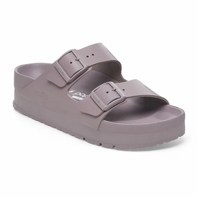 Birkenstock Arizona Flex Platform Slide Sandal (Women) - Faded Purple Leather Closed Toe