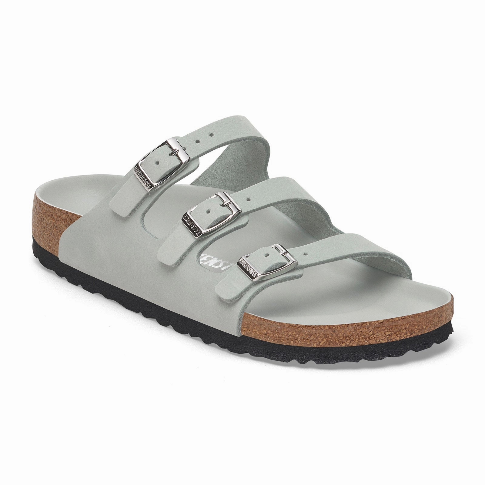 Instant Comfort Step Comfortable Mobility Birkenstock Florida Hex Slide Sandal (Women) - Pure Sage Nubuck