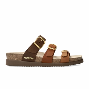 Mephisto Hyacinta Slide Sandal (Women) - Camel Scratch Non Slip Tread