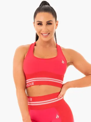 Freestyle Seamless Longline Sports Bra - Red competitions