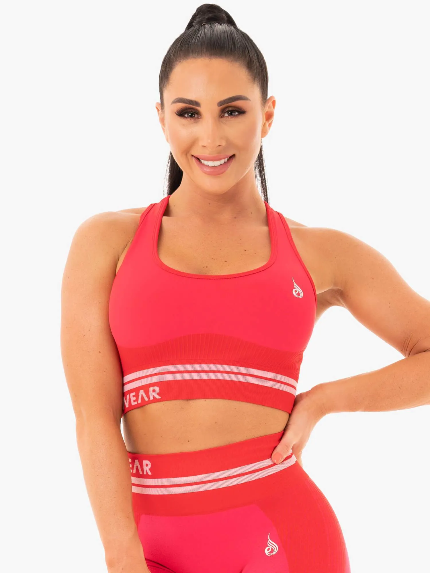 Freestyle Seamless Longline Sports Bra - Red competitions