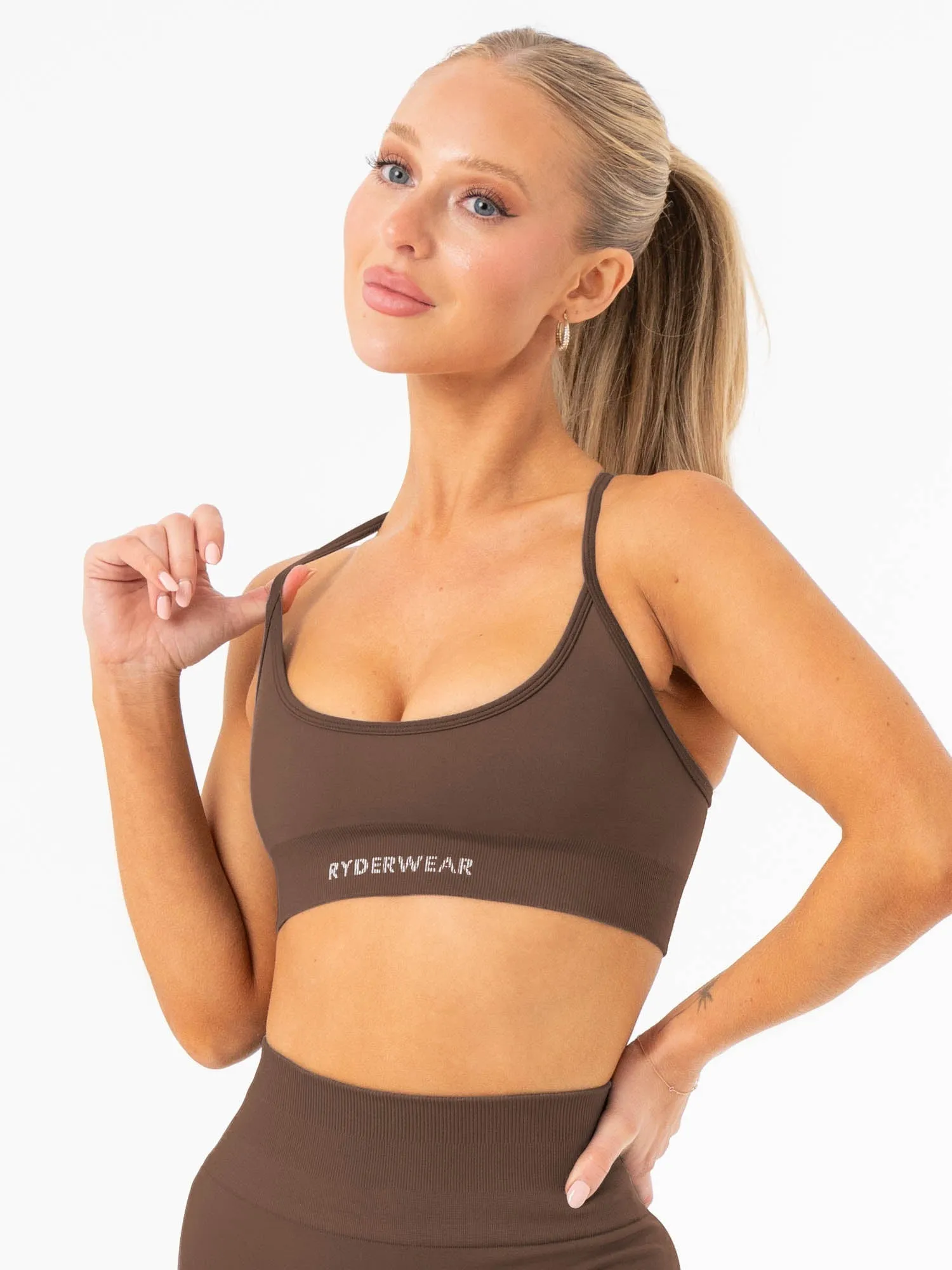 Lift 2.0 Seamless Sports Bra - Espresso Anatomical Contour