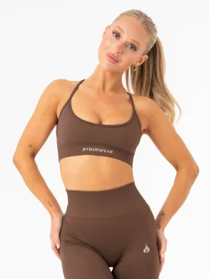 Lift 2.0 Seamless Sports Bra - Espresso Flexible structure