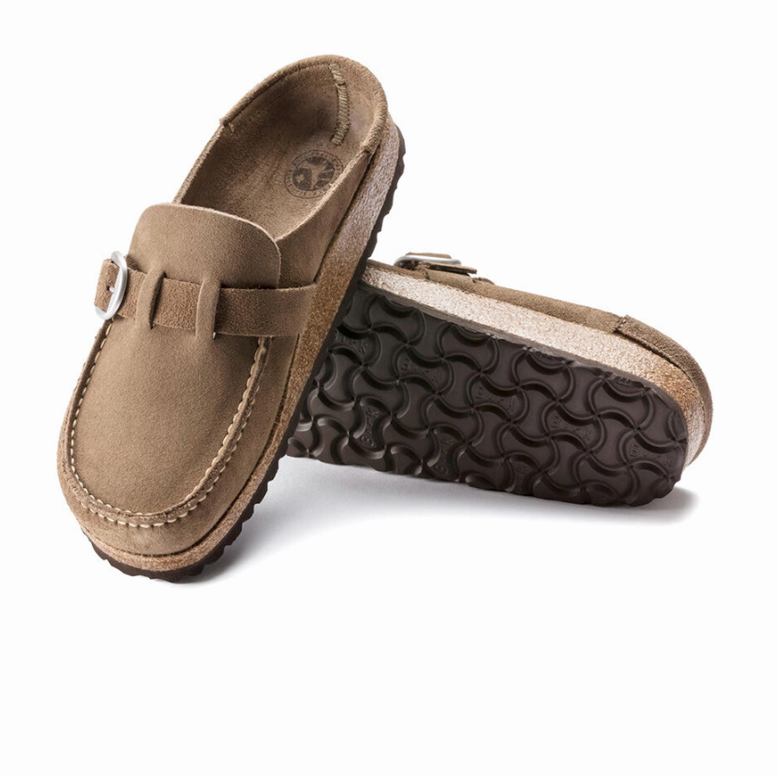 Calm Lane Birkenstock Buckley Clog (Women) - Gray Taupe Suede