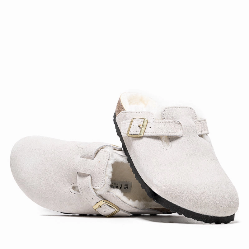 Long Move Easy Walk Women's Birkenstock Boston Shearling Suede - Antique White