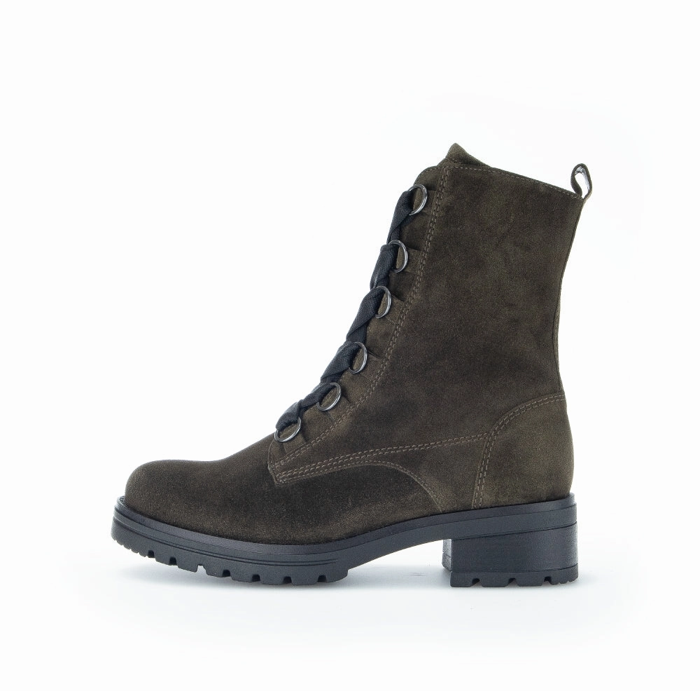 Practical Step True Path Gabor 784 Lug Sole Combat Boot (Women) - Bosco Green Olive
