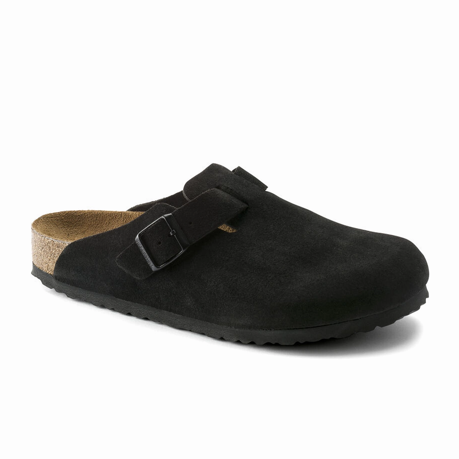 Cozy Path Birkenstock Boston Soft Footbed Narrow Clog (Unisex) - Black Suede