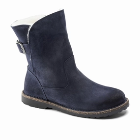 Birkenstock Uppsala Boot (Women) - Graphite Suede/Natural Shearling Bold Flow