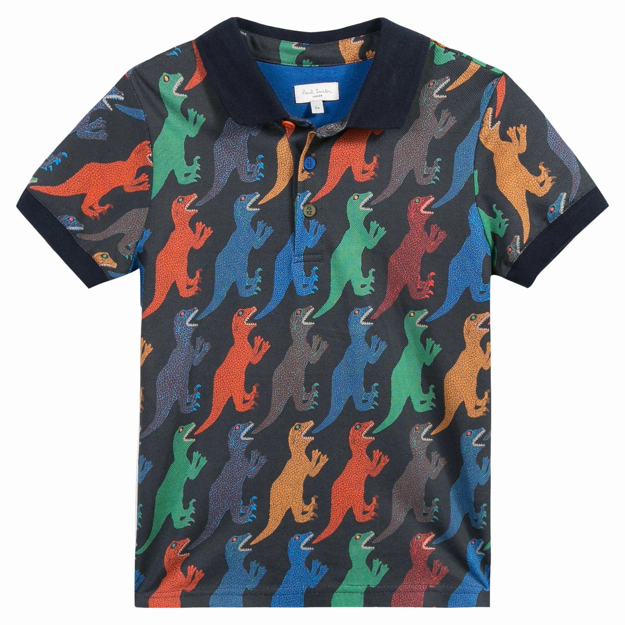 Paul Smith Junior Kids Pegasus Dinosaur Print Polo Shirt Adjustable kids' clothing Striped