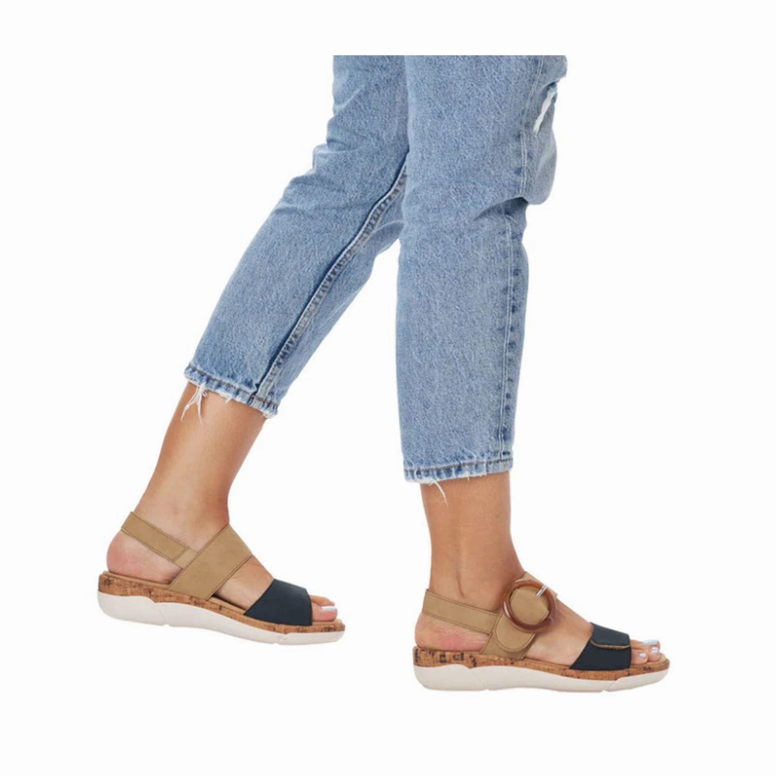 Quick Fit Footwear Remonte Jocelyn R6853-60 Backstrap Sandal (Women) - Pazifik/Sand