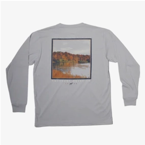 Tween Long Sleeve Watercolor Lake Scene Little boy