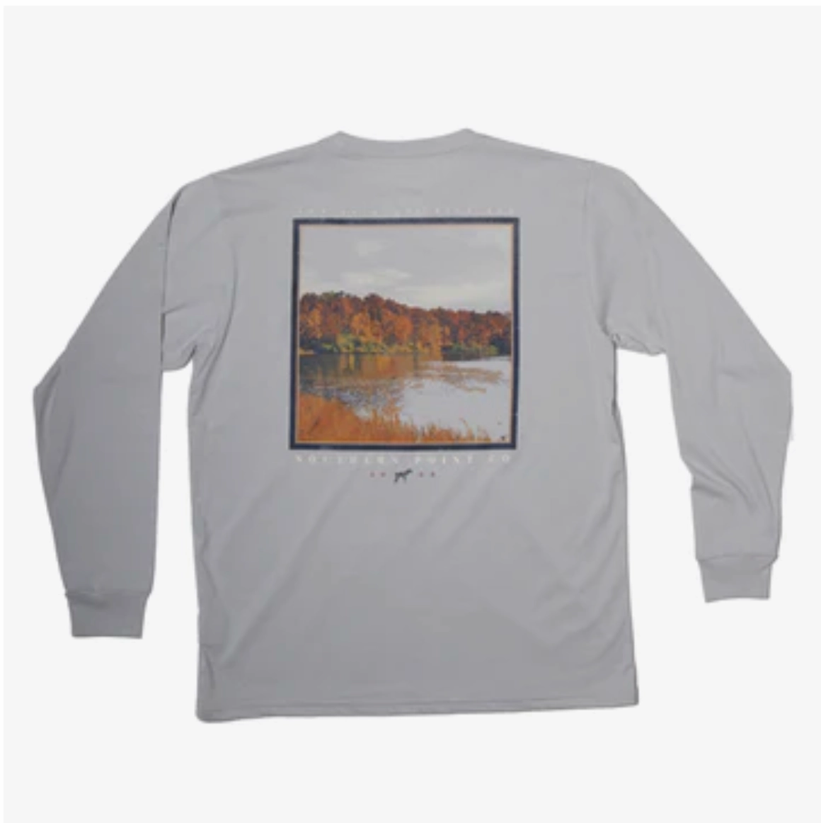 home Functional Tween Long Sleeve Watercolor Lake Scene