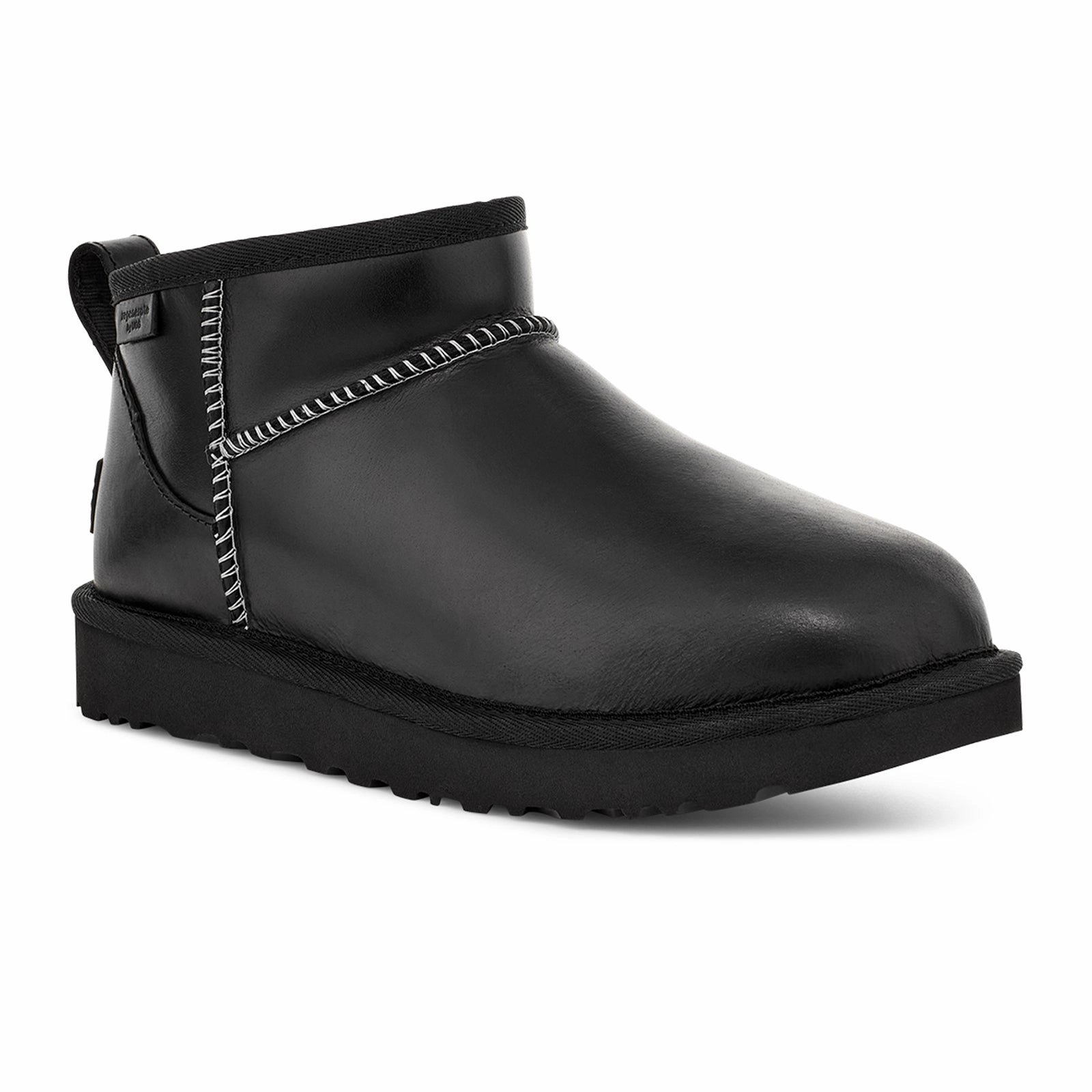 UGG? Classic Ultra Mini Leather Regenerate Boot (Women) - Black Smart Look Effortless Look