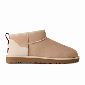 Subtle Look Stone Walk UGG? Classic Ultra Mini (Unisex) - Driftwood/Biking Red