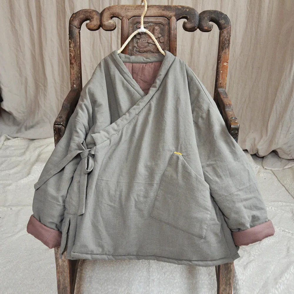 Focus Product Babakud Women Winter Vintage Warm Cotton Linen Jacket