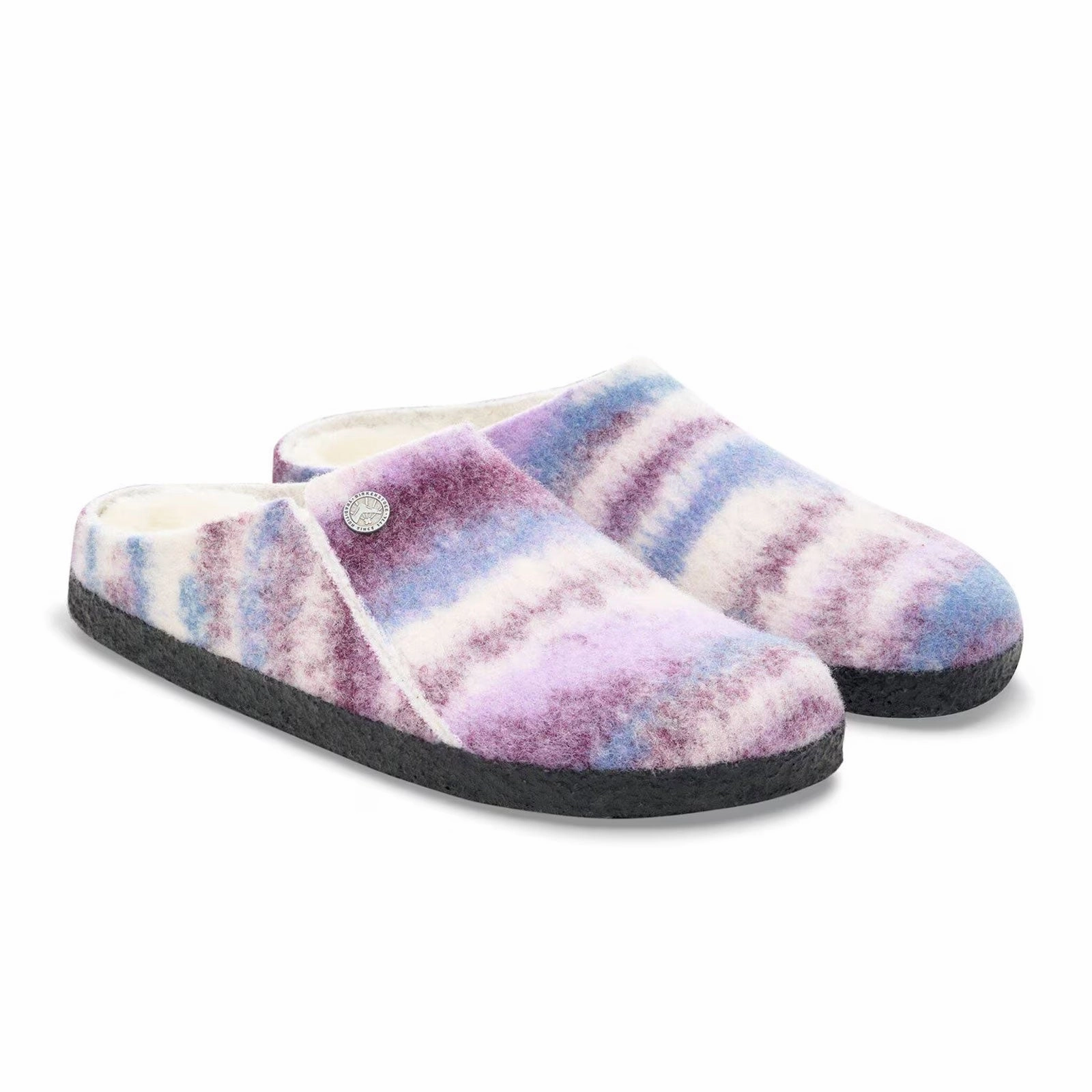 Elegant Walk Birkenstock Zermatt Shearling Slipper (Women) - Mauve Multi Wool/Natural Shearling