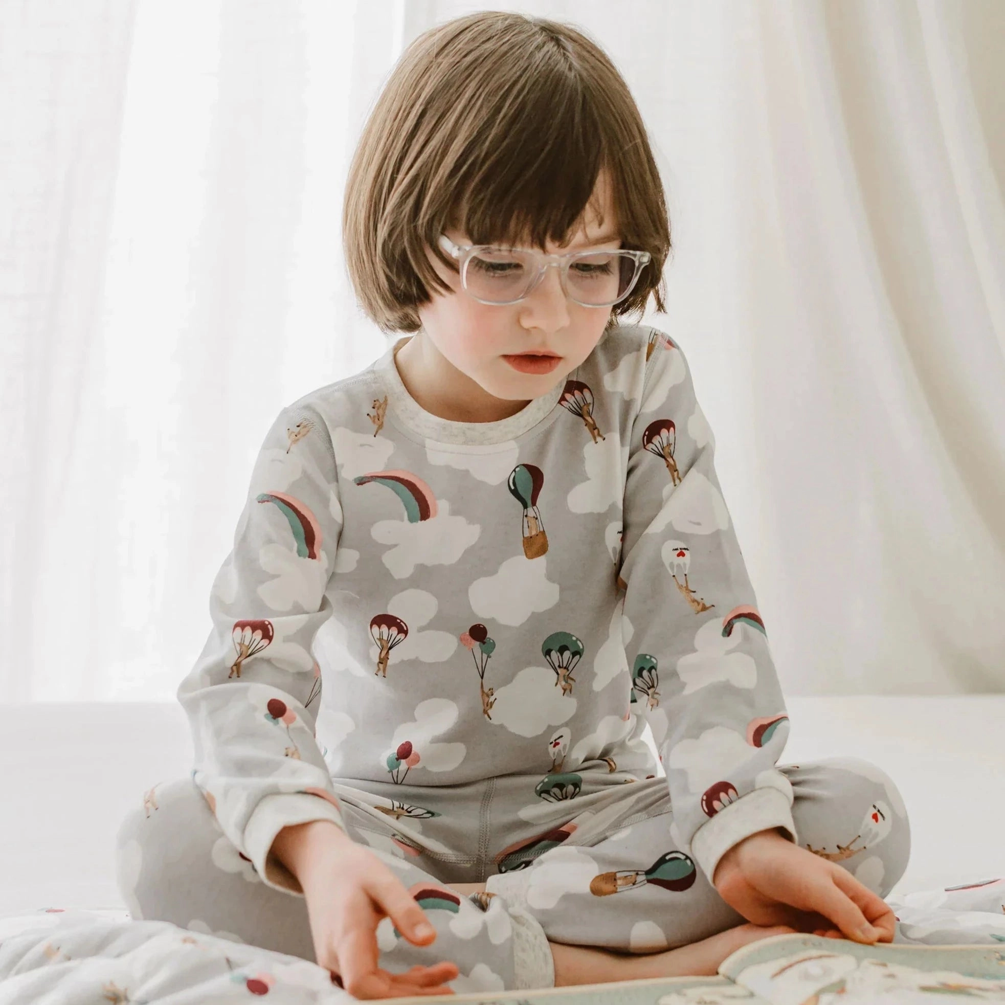 Nest Designs Kids/Baby Two-Piece Long Sleeve PJ Set (Organic Cotton) - Meerkats Away! Loungewear for kids Removable