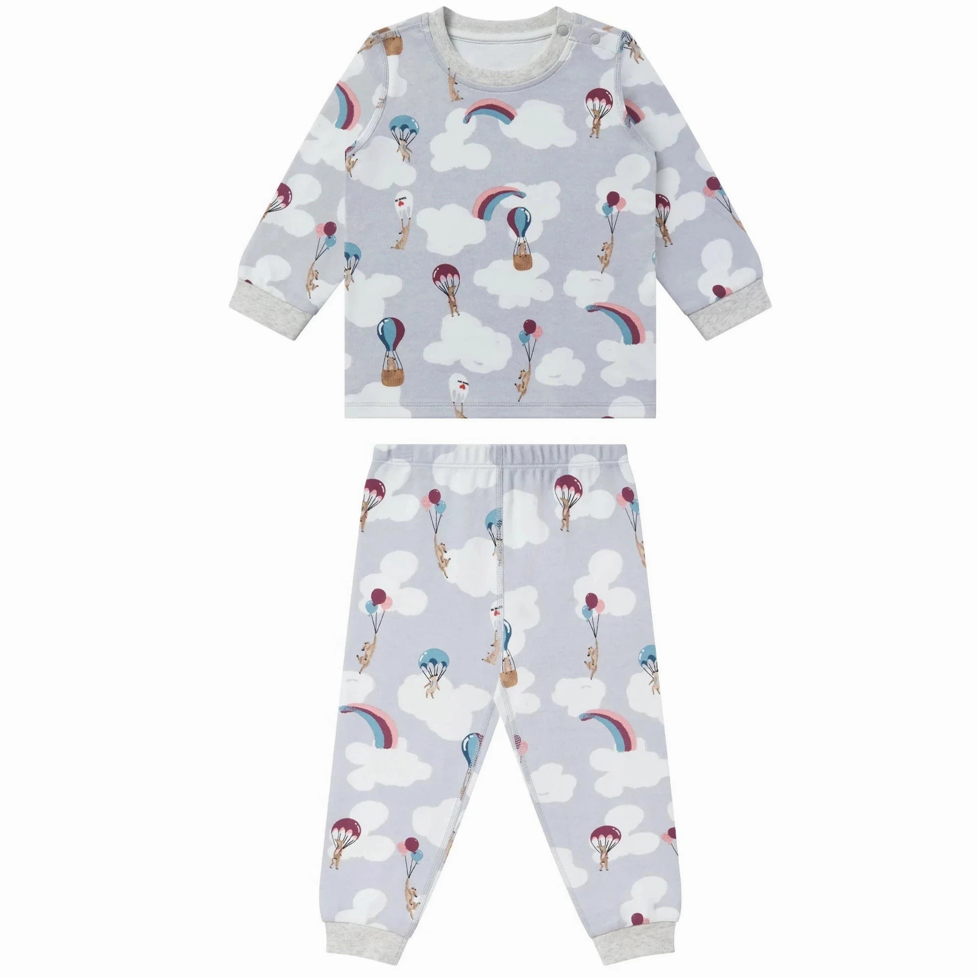 Nest Designs Kids/Baby Two-Piece Long Sleeve PJ Set (Organic Cotton) - Meerkats Away! Exquisite