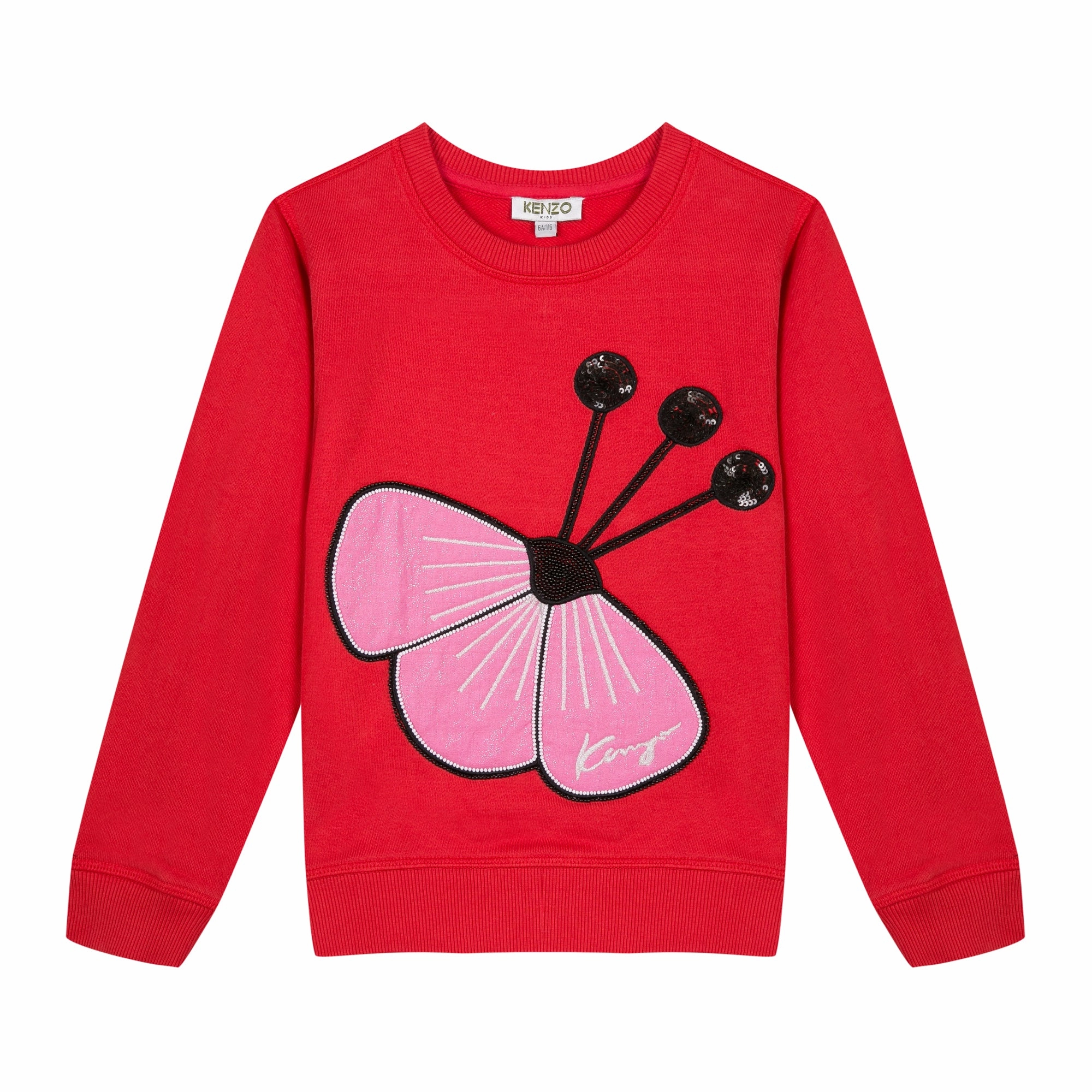holiday color - fast Kenzo Kids Girl Flower Jumpers/Cardigan in Red