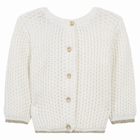 Jean Bourget Baby's White Cream Knitted Cardigan Anti - Bacterial