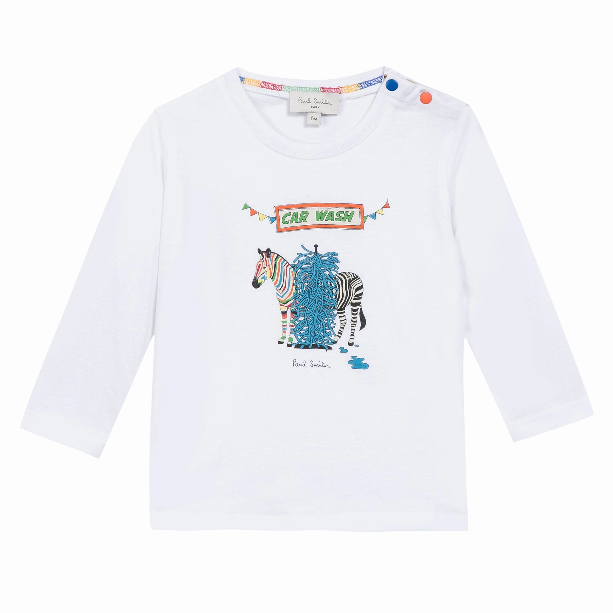 Embroidered children's clothes Paul Smith Baby Boys White Parleys T shirt - 6M