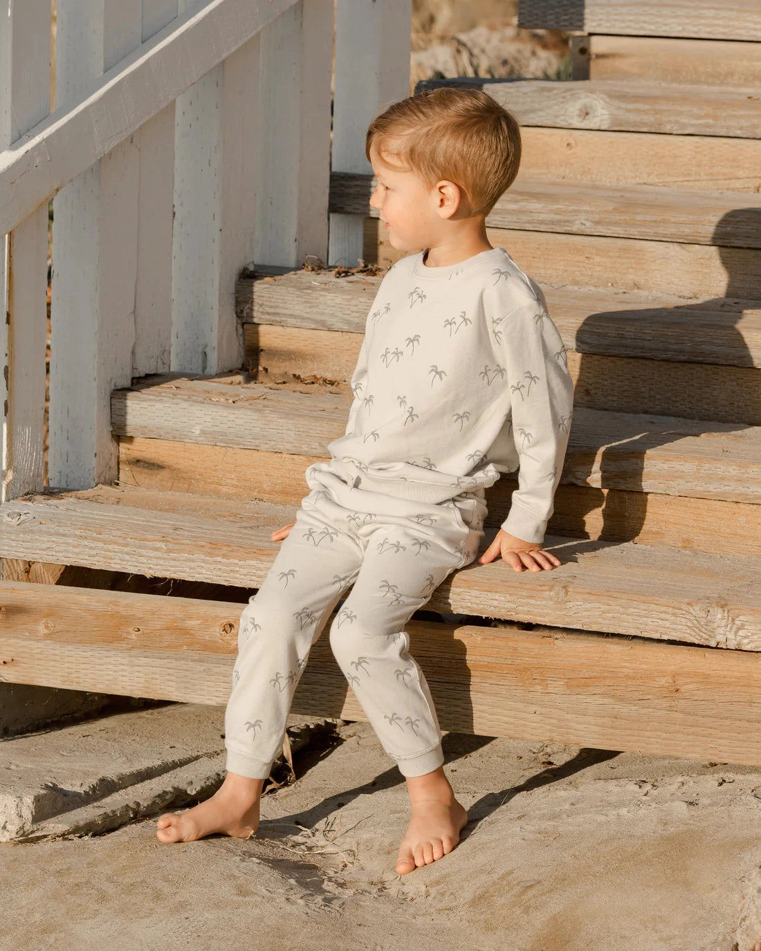 Rylee   Cru Kids Unisex SWEATPANT - PALMS Beaded kids' apparel Embroidered children's clothes