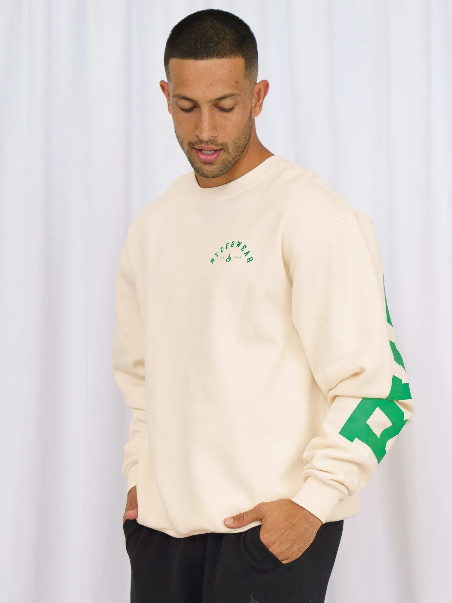 Unisex Collegiate Sweater - Vanilla Travel Buddy Sherpa Lining